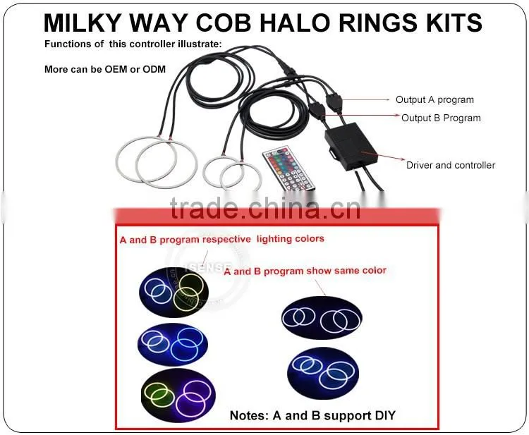 Hot selling plasma cob rgb color led angel eyes for bmw e60 color changing drl daytime driving light fog light