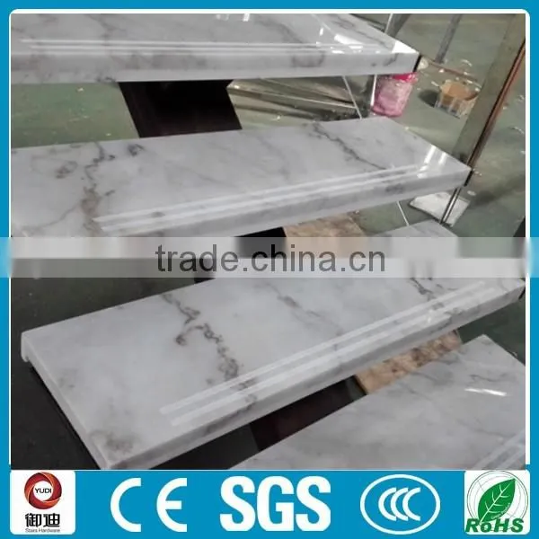 China Interior wrought iron stone prefabricated straight stairs --YUDI