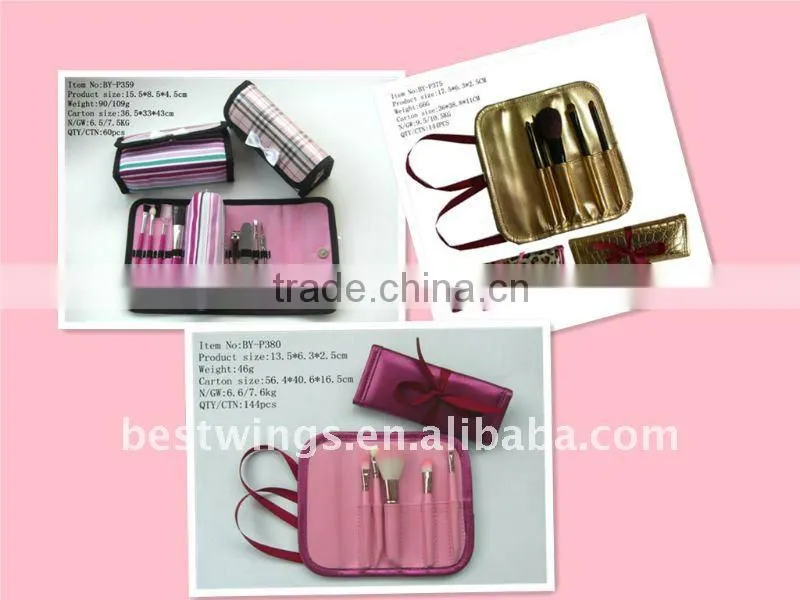 Fashion Mini Cosmetic Makeup Brush Set with Mirror for Girl