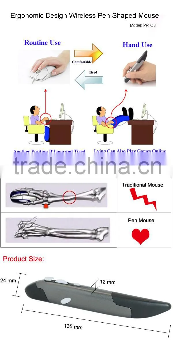 Unique computer accessories with fancy computer pen mouse ce fcc and rohs certification