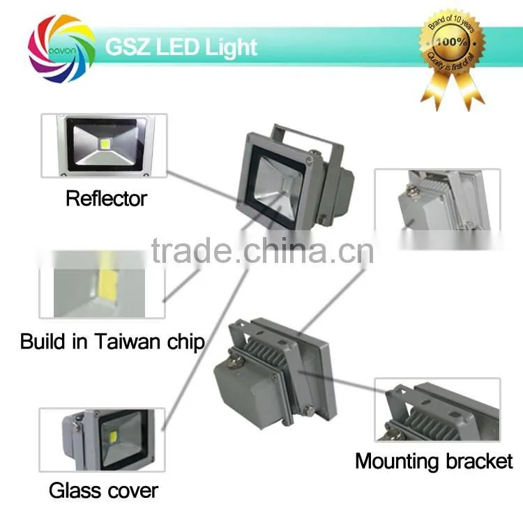 IP65 10w super bright security led flood light with CE ROHS
