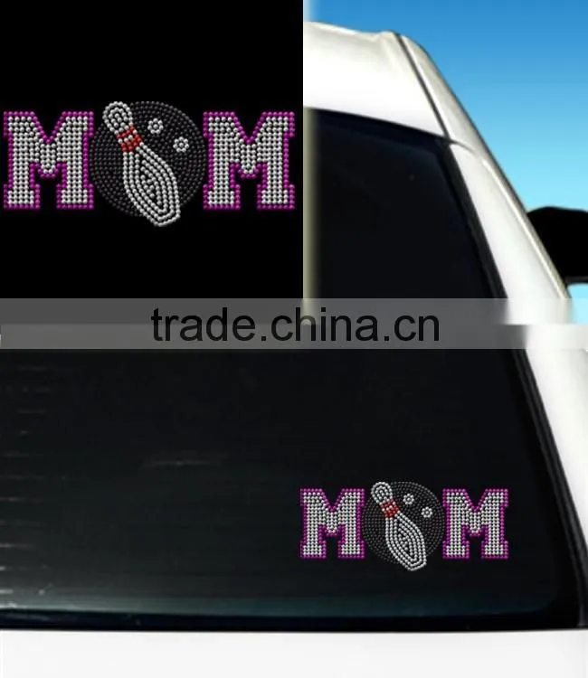 Bling Bowling Mom Window Sticker Signs