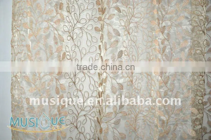 100% organza with embroidery curtain