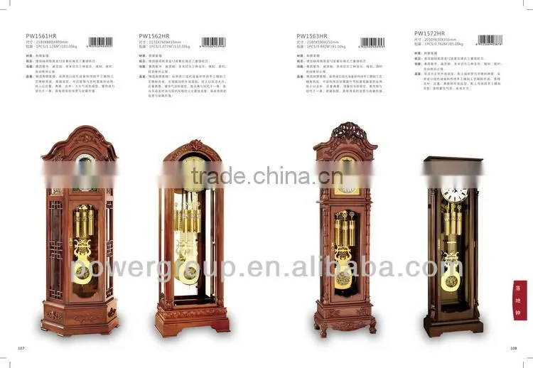Deep wood color grandfather clock Golden&square clock face German made Hermle movement Good price MG2531MA