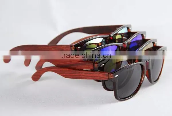 2015 High quality FDA natural bamboo acetate sunglasses
