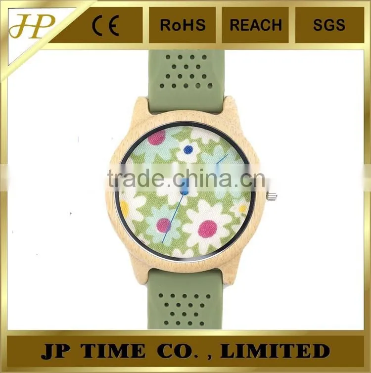 Bamboo Wooden Watch Cloth Dial Soft Silicone Band garment Watches as Pastoralism