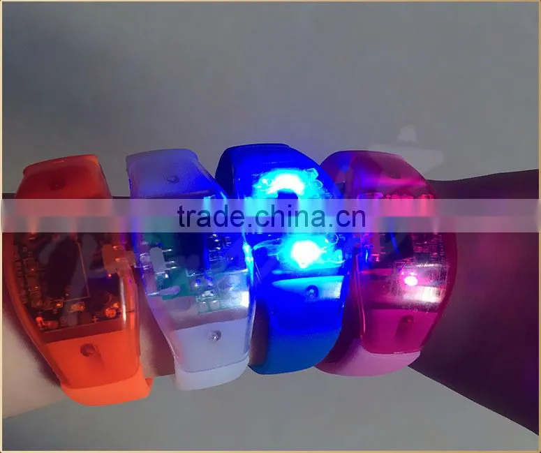 Sound or Motion active sensor LED Silicon Wristbands Bracelets