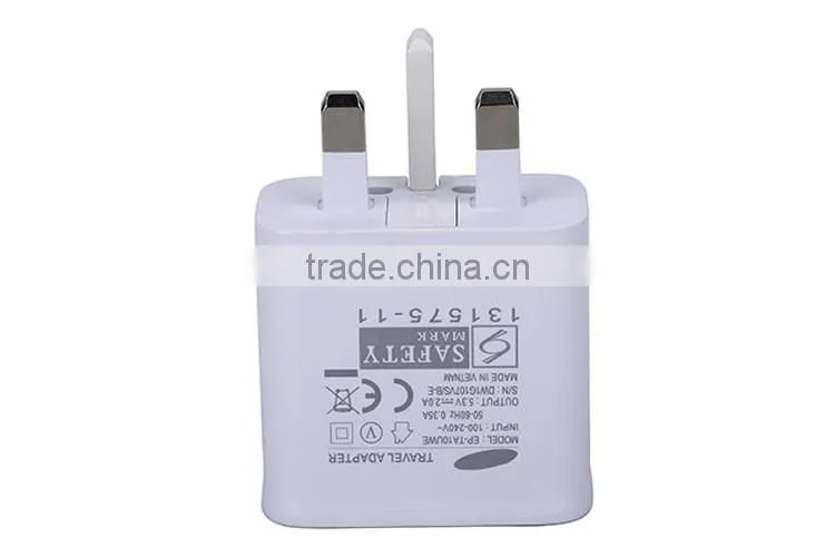 Hot selling universal EP-TA10UWE white wall charger UK 3pin plug for samsung