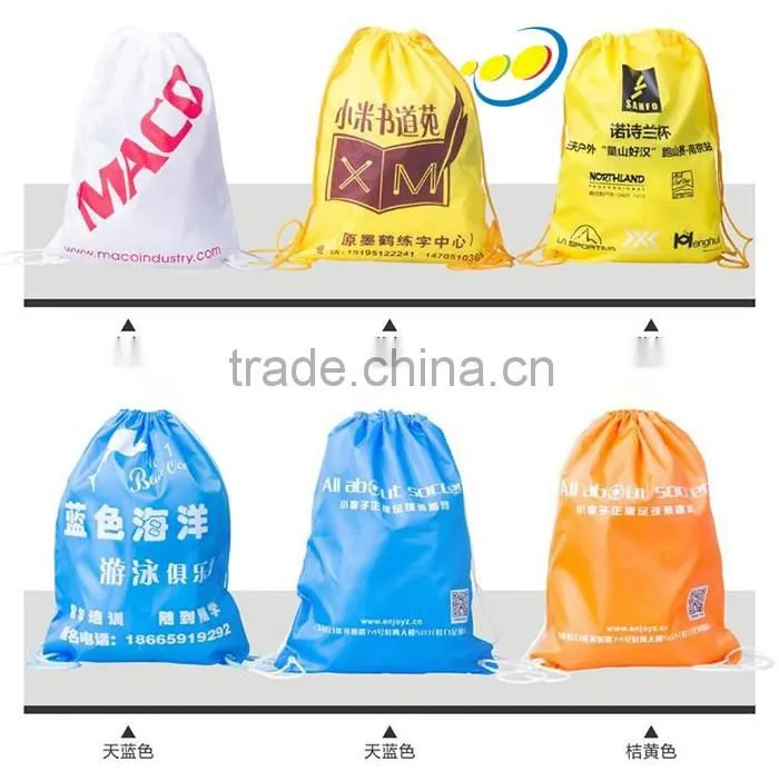 Custom Logo Printed Drawstring Polyester Shoe Bag Backpack