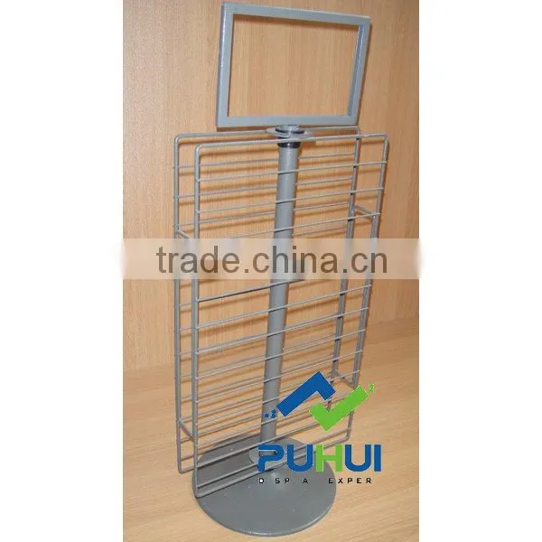 double sides metal wire revolving counter display with great price
