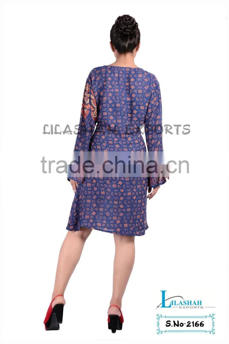 2166 Rayon Mandala Printed Jaipur Dress Cotton Ladies Hindu Ropa Summer Dress girls cotton summer dresses