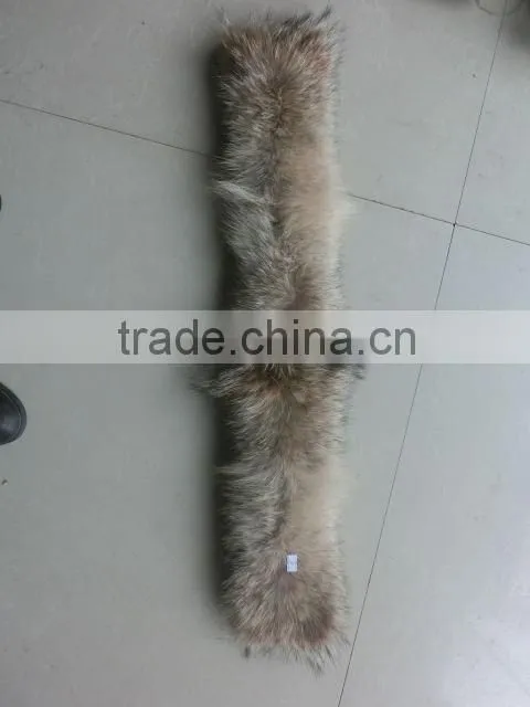 Real colored coyote tail fur trim for glove scarf accessories