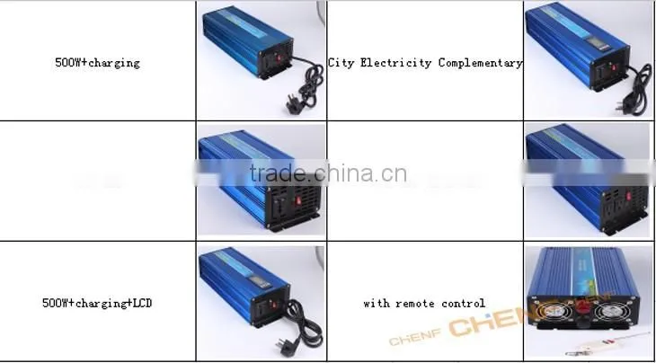 CHENF Best quality 500W 12v 220v single phase inverter with battery charger made in China