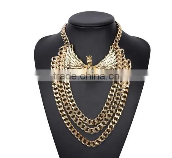 New Design Lady Bib Statement Noble exaggerated Chain Pegasus Luxury necklace