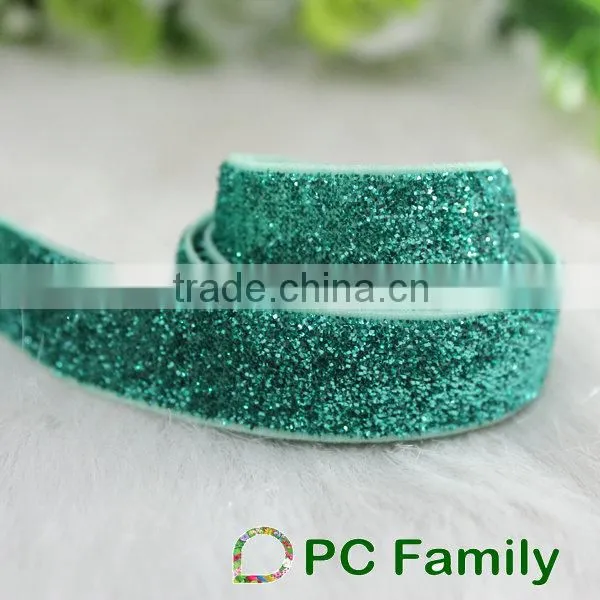 5/8'' aqua FOE metallic glitter elastic
