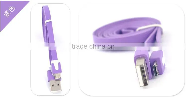 2m V8 usb charging cable flat micro usb cable for android mobile phone