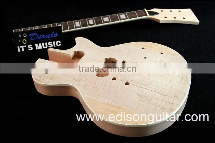 China Guitar Factory Mahogany Body Flamed Maple Top DIY Electric Guitar Kits MX-021