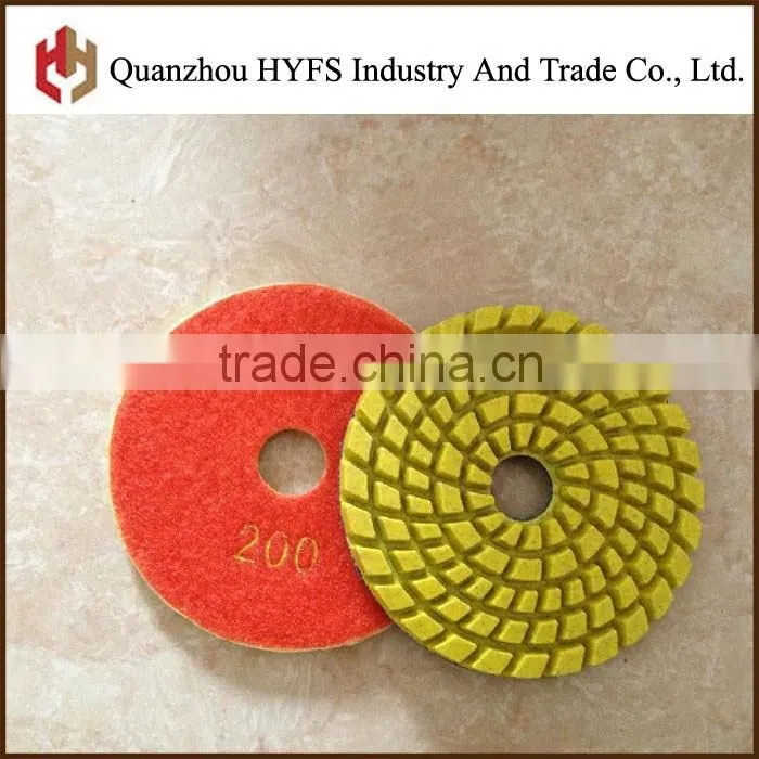 80,100,125mm wet polishing pads for concrete, granite, marble with anger grinder