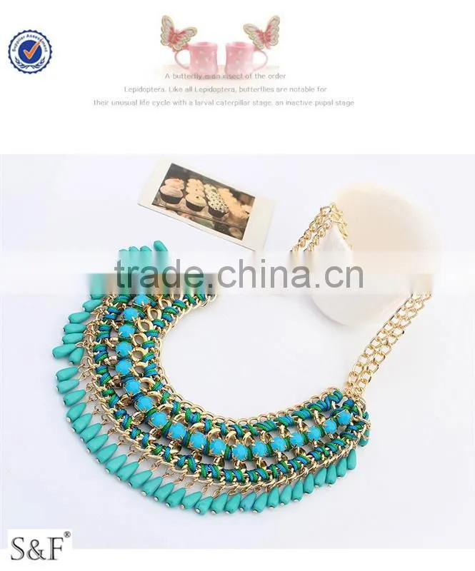 105945 wholesale fashion statement jewelry, germanium alloy statement necklace jewelry