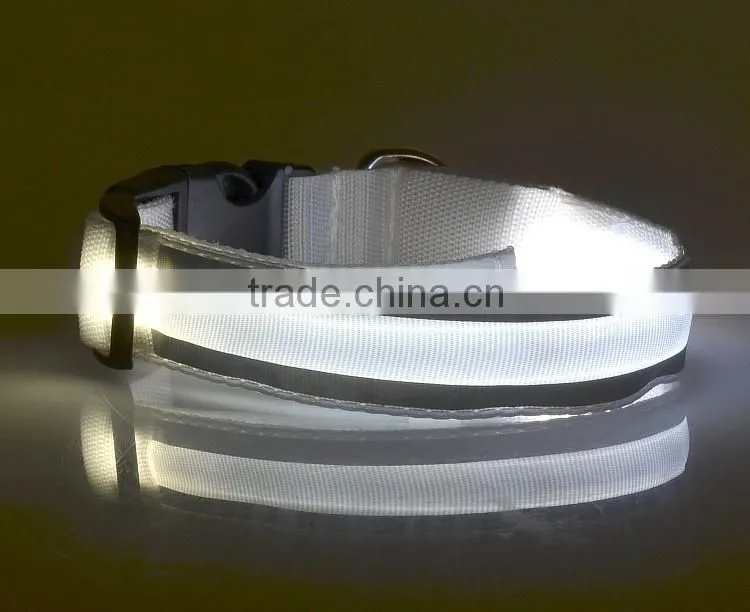 Lighted up LED Collar Striped Mesh Nylon Collar