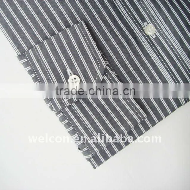 Latest men's long sleeve style stripe classic business dress 100% cotton shirt
