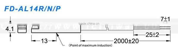 FD series AL Metal housing, Magnetic Sensors, Magnetic Reed Switch / Firm structure, Long LIfe, prevent damage.