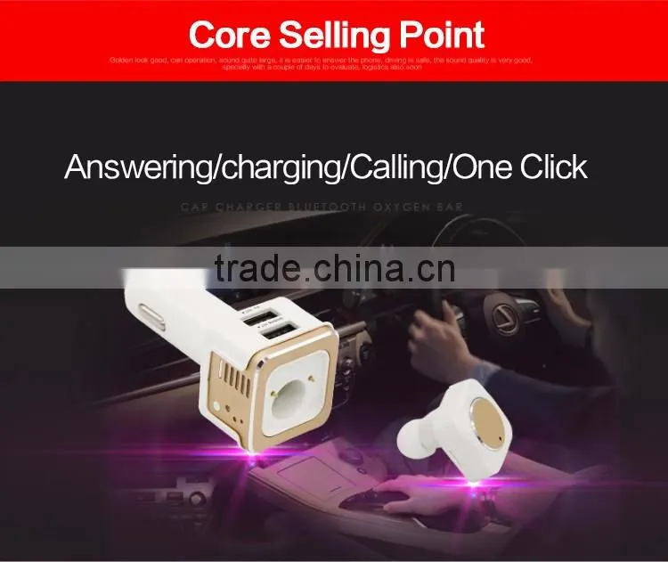 New energy car bluetooth with car charging oxygen bar,car charging bluetooth with headset