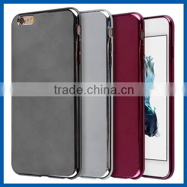 C&T Metal Coated Soft TPU Rubber Silicone Gel back Case Cover for iPhone 6 Plus / 6s Plus