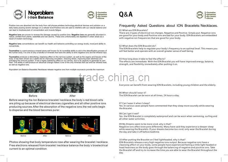 Noproblem P065 FDA germanium titanium bio ceramic power health fashion stainless steel bracelet