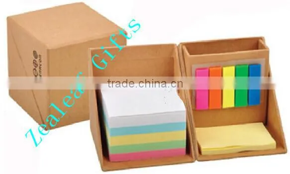 Foldable memo Box with sticky notes and pen holder