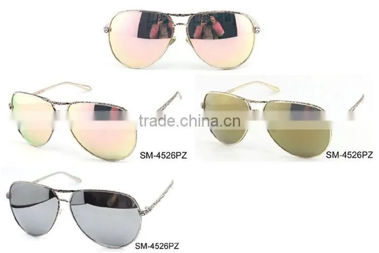 SM-4526PZ wholesale Sunglasses 2016 fashion sunglasses mirror lens aviator sunglasses