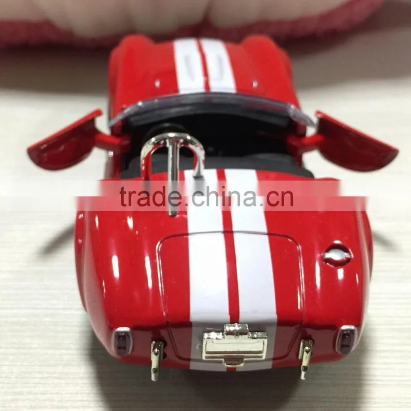 Die cast car 1 32 scale alloy model car Shelby Cobra with light sounds wholesale diecast cars custom logo