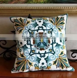 High Quality Household Embroidery Cotton Pillow Case Cover, Living Room Sofa Chair Office Squire Geometric Cushion Cover