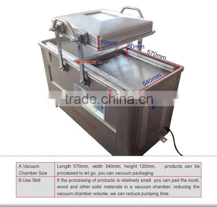 DZ500/2SBII Double Chamber Meat And Chicken Vacuum Packing Machine