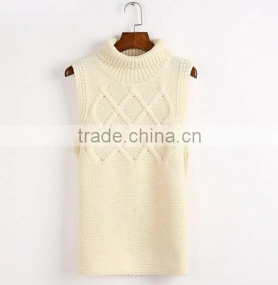 Women's long knit sweaters pullovers female vest woman sleeveless sweater