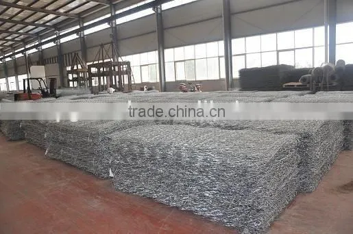 rock filled galfan wire+pvc coated gabion baskets/gabion box 2m*1m*1m