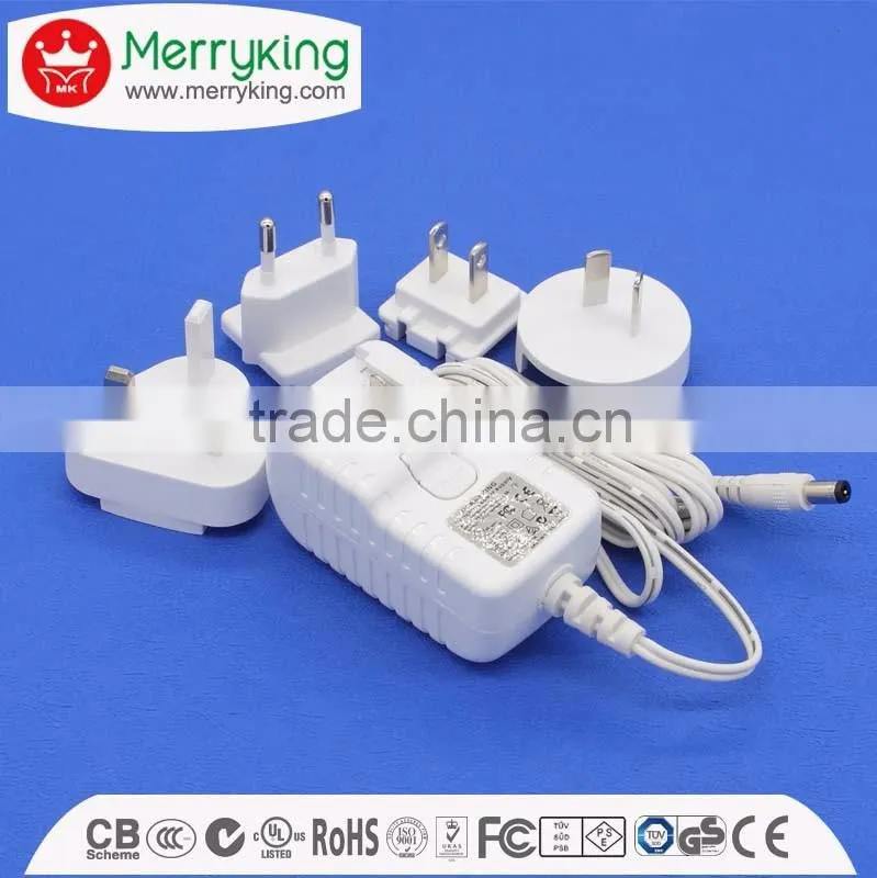 round cable 2464 5.5 ac 5v 3a power supply 12v 1.25a ac dc adapter with CE cUL UL SAA