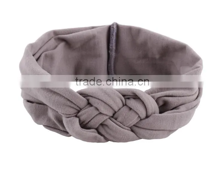 20cm 2016 new children and female baby hair braided cross hair band cotton elastic headband hand knot of peace