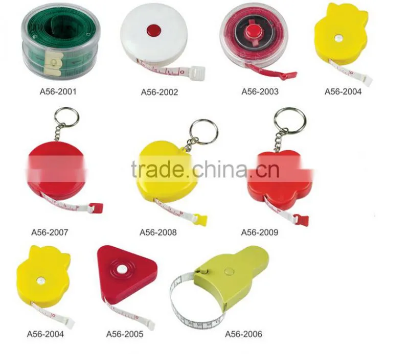 heart shape plastic measuring tape with keyring promotion