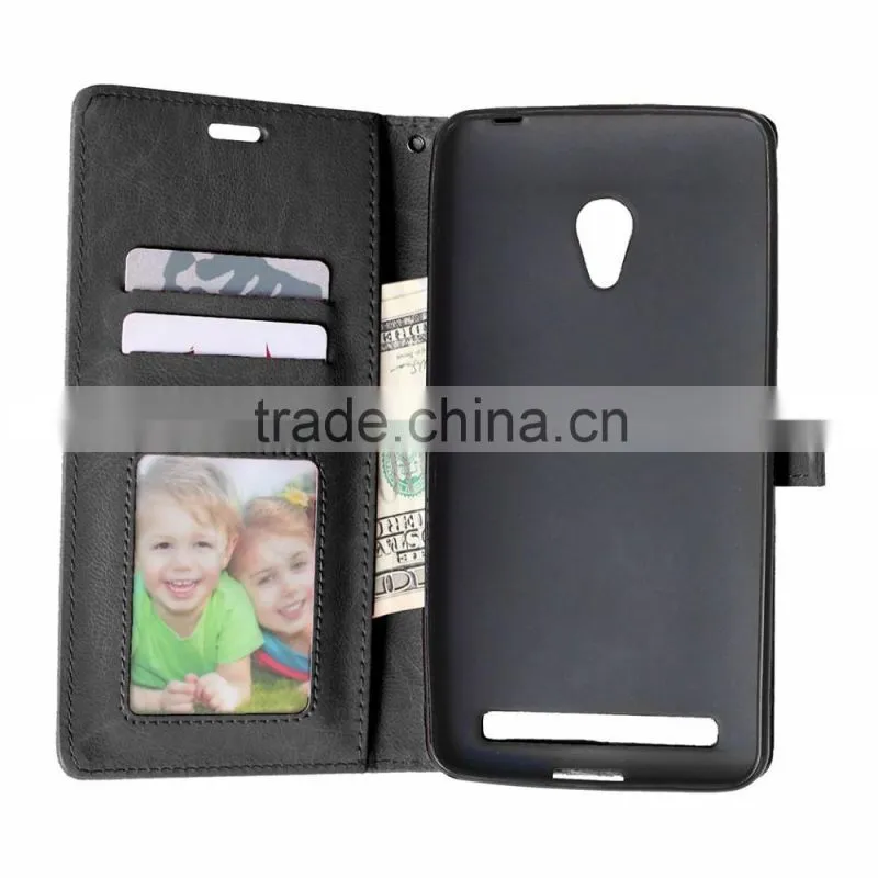 Cell Phone PU Leather Flip Card-slot Case for ASUS ZenFone 6