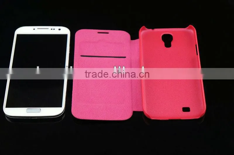 Top quality flip leather case for Samsung Galaxy S4 I9500