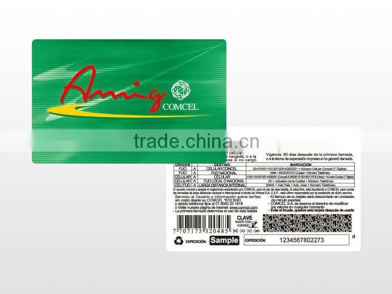 Prepaid Phone Card With Scratch Card Marking Machine