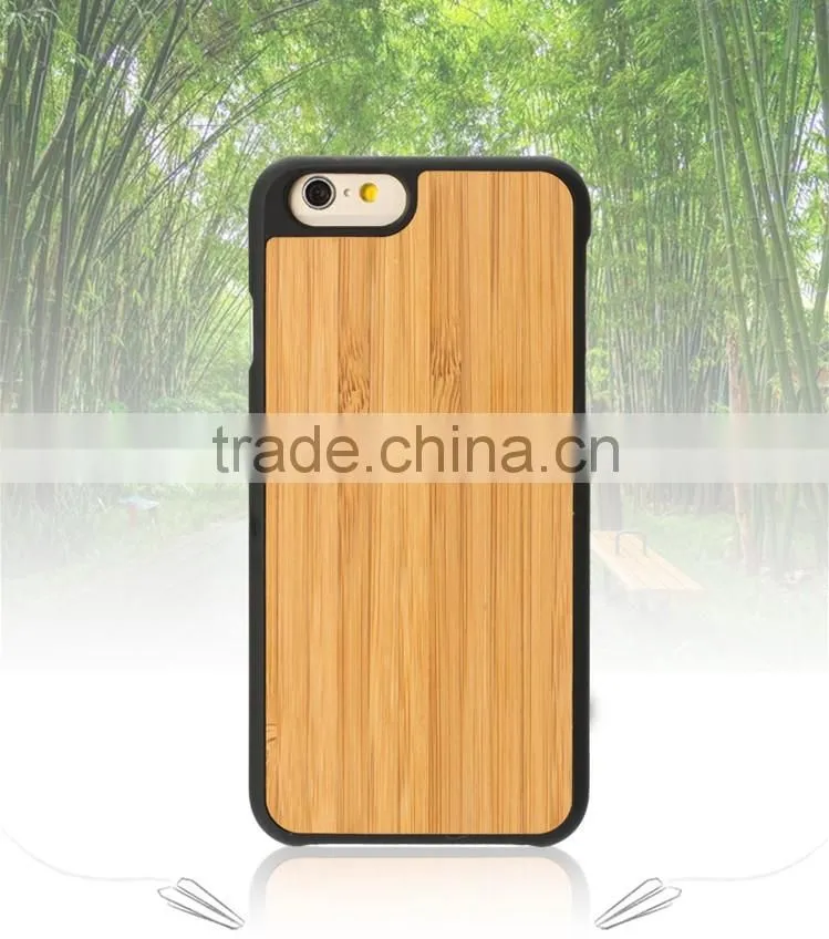New Idea of Mix material Phone case PC and Bamboo Mobile cover for IPhone 6/6s/6 plus