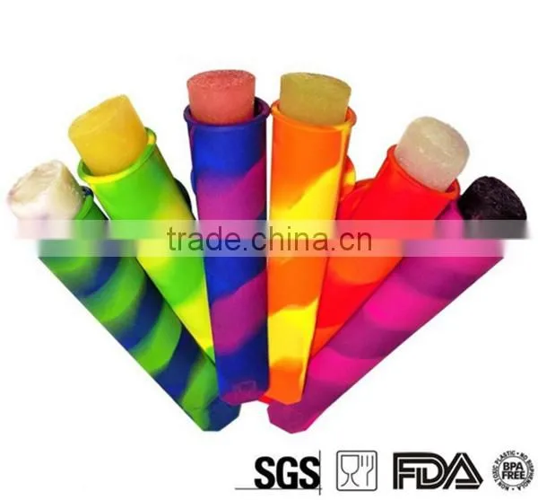 Assorted Colors Silicone Pushup Ice Pops Moldice Cream Molds