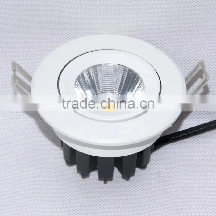 Dimmable 7W LED COB downlight, recessed cob down light Warm White 9w