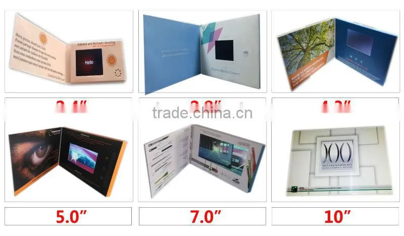 Christmas LCD TFT video greeting card for gift video book