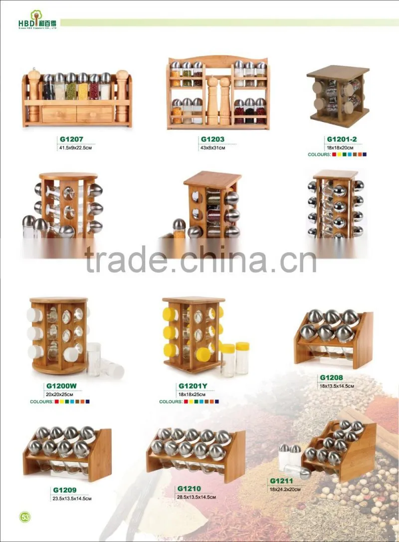 Hot new products for 2016 cheap and modern kitchen bamboo spice rack set