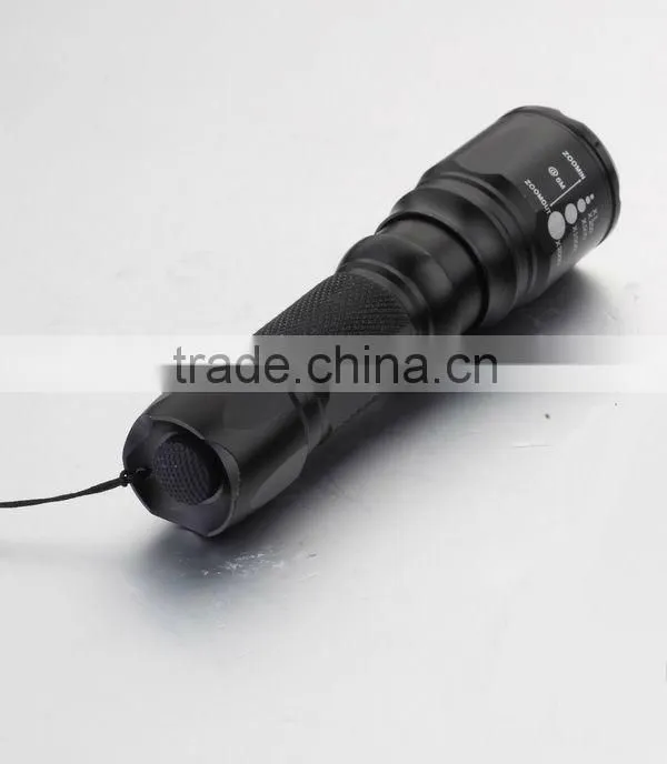 Zoomable PMMA Lens 18650 Battery Torch Light LED with CREE Q5
