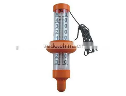11" Orange Plastic Thermometer, Floating Swimming Pool Water Temperature Thermometer with string P1530/11"