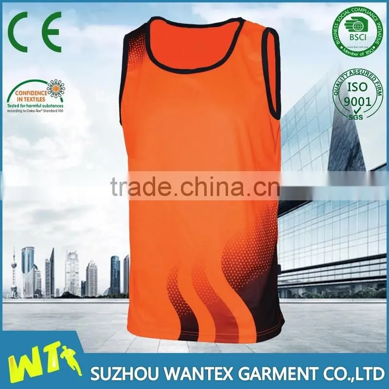 wholesale safety running tshirt cheap sport tshirt in summer fluo color no sleeves safety tshirt